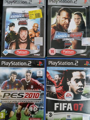 Παιχνίδια PlayStation 2 μεταχειρισμένα, πακέτο 4, Smackdown vs Raw, FIFA, Pro