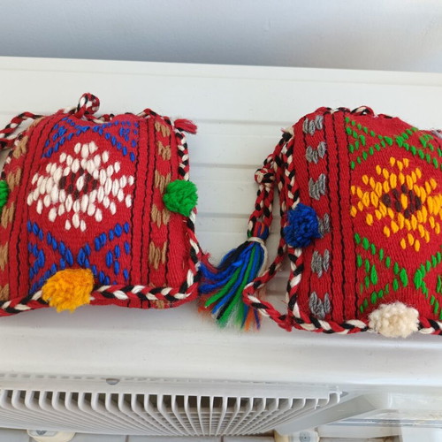 Pair of handmade woolen Cretan vourgies like new