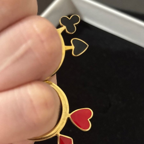 Moschino Cheap and Chic set of 4 playing card symbol rings like new