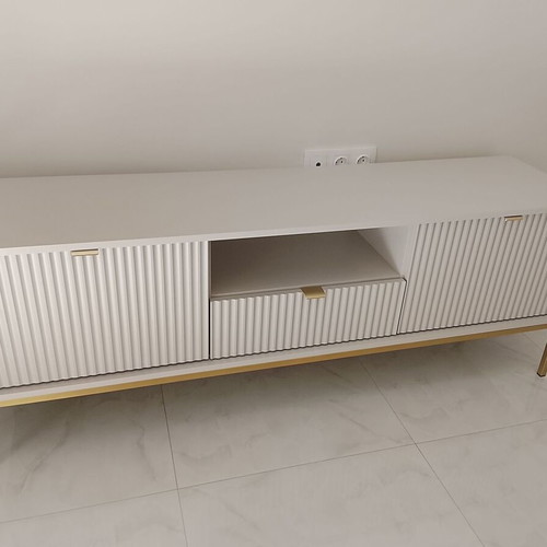 Nova TV stand beige-gold, modern