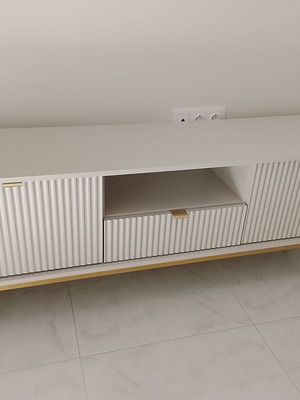 Nova TV stand beige-gold, modern