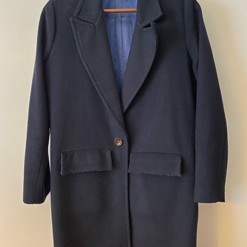 Blue coat used with gray details, size S