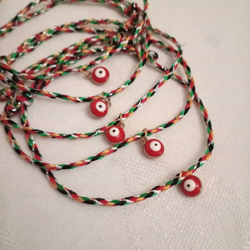 Gourakia bracelets set of 5 with red eye new