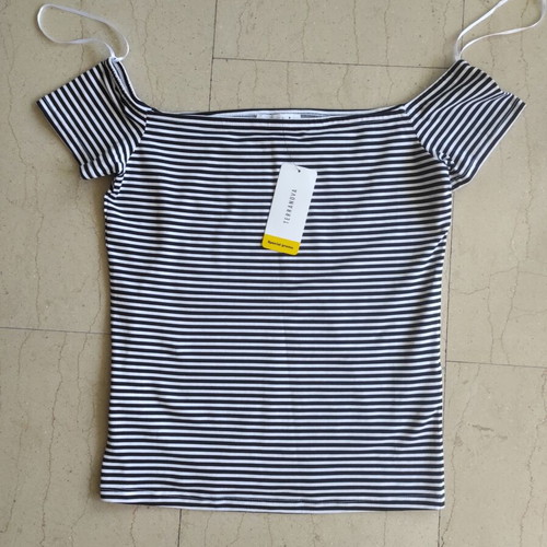 Terranova Mariniera T-shirt new, black and white, size M