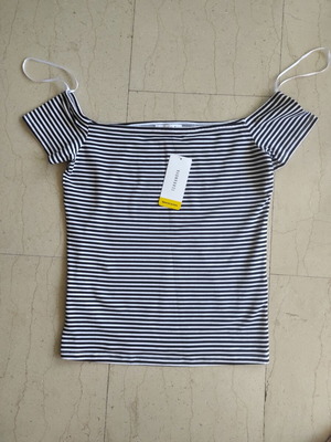 Terranova Mariniera T-shirt new, black and white, size M