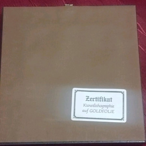 Painting with gold foil signature frame certificate like new