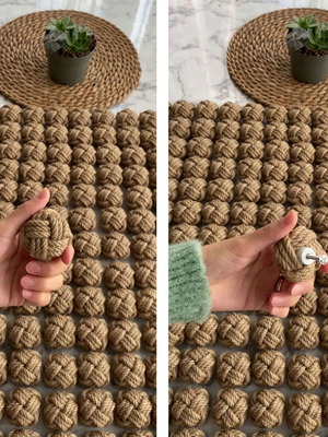 Rattan handle new, set of 4 for doors and cabinets