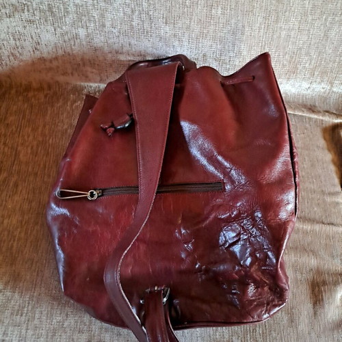 Elmami crossbody bag used, in burgundy color