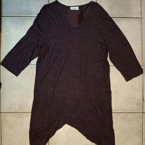 Ulla Popken dress like new, purple, asymmetric design, one size