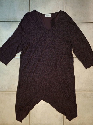 Ulla Popken dress like new, purple, asymmetric design, one size