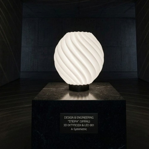 3D Printed Table Lamp Spiral Swirl Design new
