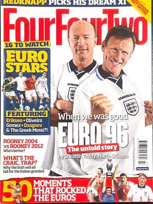 FourFourTwo July 2012 magazine like new, England 96 cover