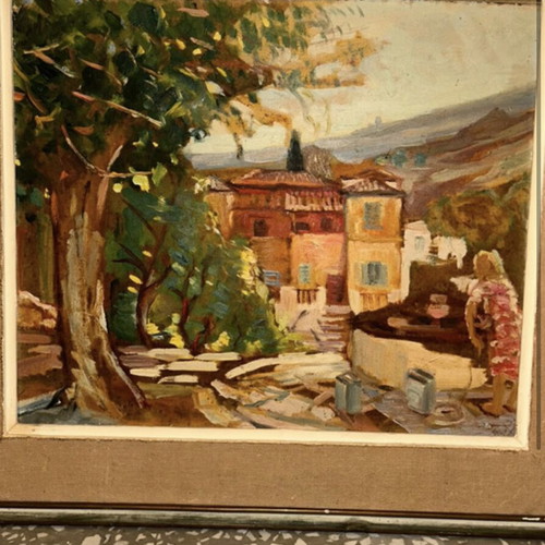 Periklis Vyzantios painting landscape like new