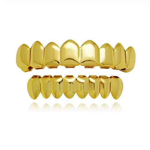 Hip Hop Grillz 8 Set New, Gold Stainless Steel