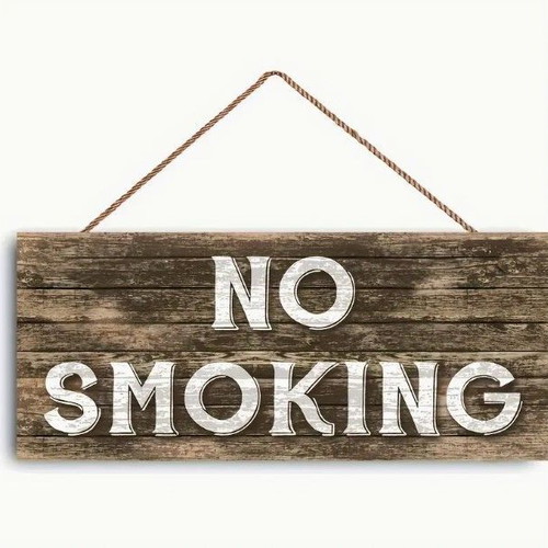 Rustic wooden No Smoking sign new, 20cm