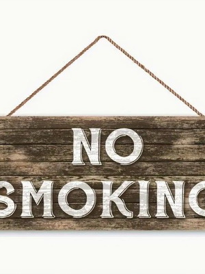 Rustic wooden No Smoking sign new, 20cm