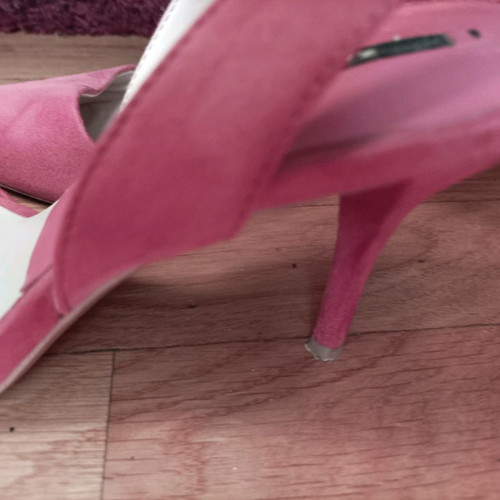 Zara shoes used, coral suede pumps size 38