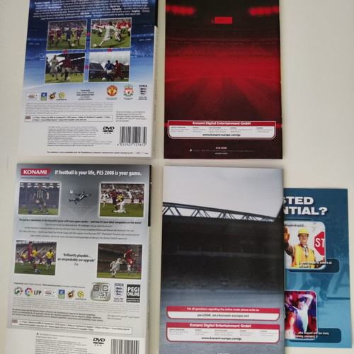 PES 2008 and 2009 covers and manuals for PS2 Pro Evolution Soccer