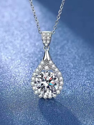Silver 925 necklace with moissanite like new