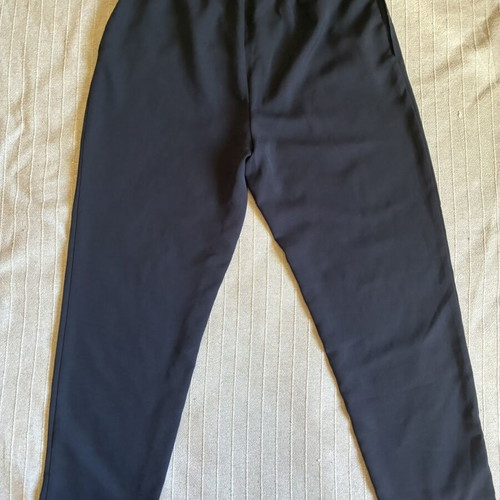 Zara navy blue fluid trousers with elastic drawstring, size S