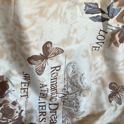 Fabric new beige with brown roses cotton 2.60x3.60 m