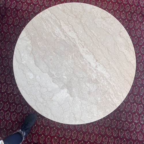 Classic coffee table with marble and solid wood like new, vintage