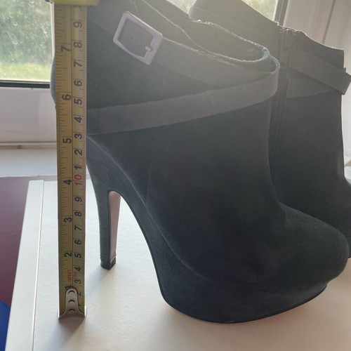 Aldo suede stiletto shoes used, grey with belt detail, size 38