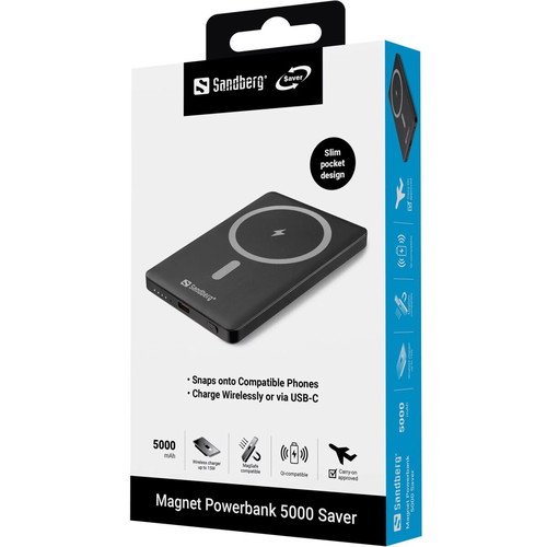 Sandberg Magnet Powerbank 5000 Saver with wireless charging
