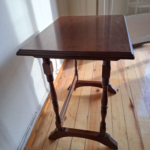 Classic wooden side table with spindle legs