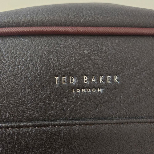 Ted Baker London Women's Cosmetic Bag like new, black with burgundy trim