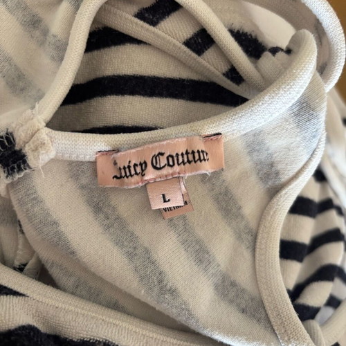 Juicy Couture terry one-piece L lightly worn, white and blue