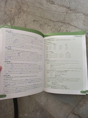 Progress Arbeitsbuch German workbook used with marked solutions