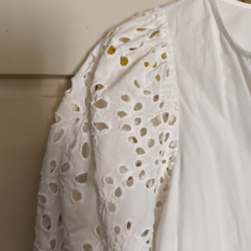 H&M dress new, white, XS-Small with broderie anglaise sleeves