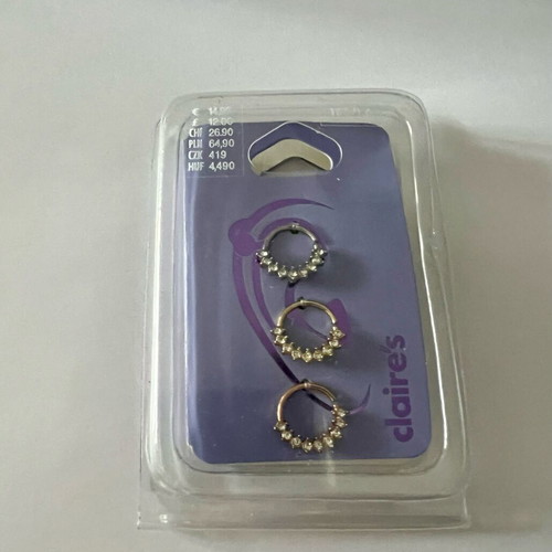 Claire’s set of hoop earrings with rhinestones like new