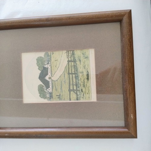 Colorful graphic print "Dithmarscher Bauernhof" by Peter K. Schaar like new