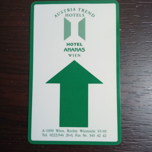 Ananas Hotel Wien Austrian Trend Hotels Plastic Key new
