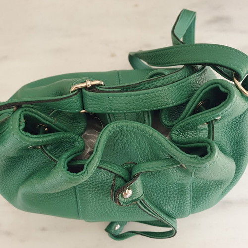 Pouch Bag shoulder type like new, green imitation leather