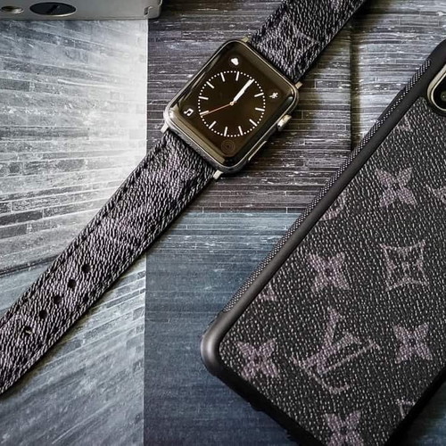 Louis Vuitton Eco Leather Strap for Apple Watch Ultra/SE/11/10/9/8/7/6 New
