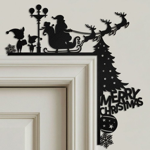 Merry Christmas Santa Door Corner new, 22x22 cm