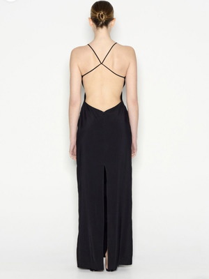 Nadia Rapti long dress new, size large, black, cross back