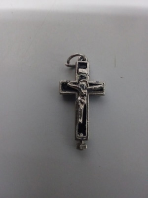 Vintage opening cross pendant talisman 4cm from Jerusalem with screw