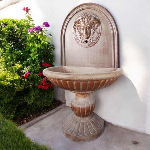 Versace concrete garden fountain beige with brown