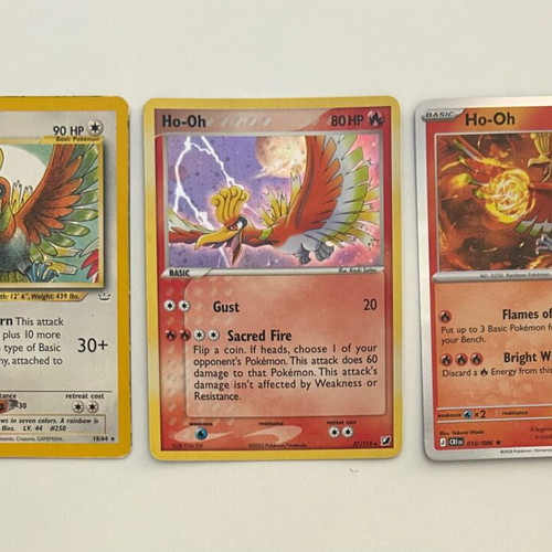 Pokémon cards Ho-oh used, pack of 3