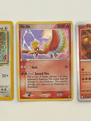 Pokémon cards Ho-oh used, pack of 3
