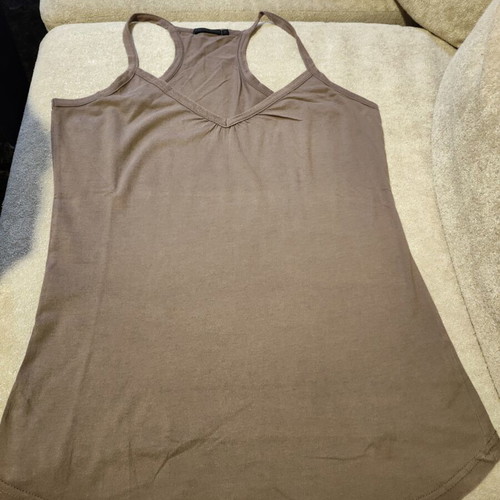 Cotton tank top used, size Medium, brown