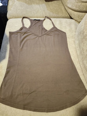 Cotton tank top used, size Medium, brown