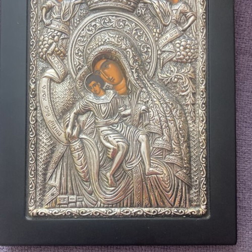Virgin Mary silver icon 925 like new