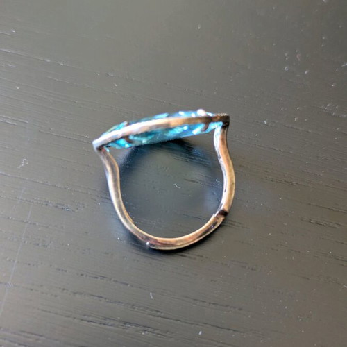 Silver ring with blue stone like new