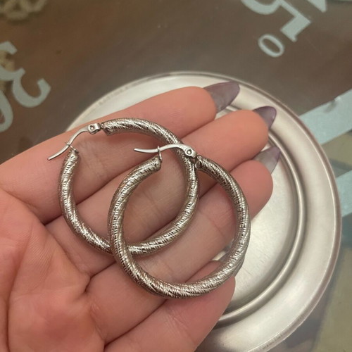 Silver hoop earrings new stainless steel