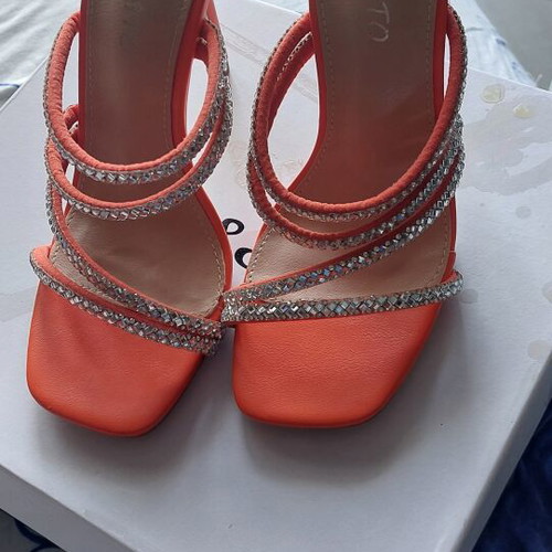 Heeled slippers new, size 36, orange
